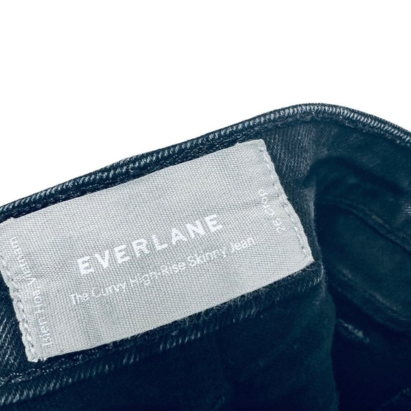 Everlane The Curvy High Rise Skinny crop Black Denim Ankle Jeans Size 26 Regular - Picture 2 of 6
